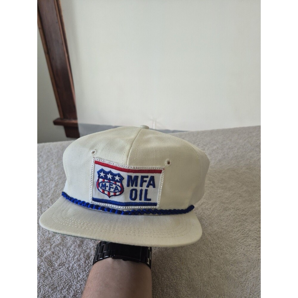 Vintage MFA Oil Hat Snapback Farmer Co-Op Petroleum Advertising Rope Cap